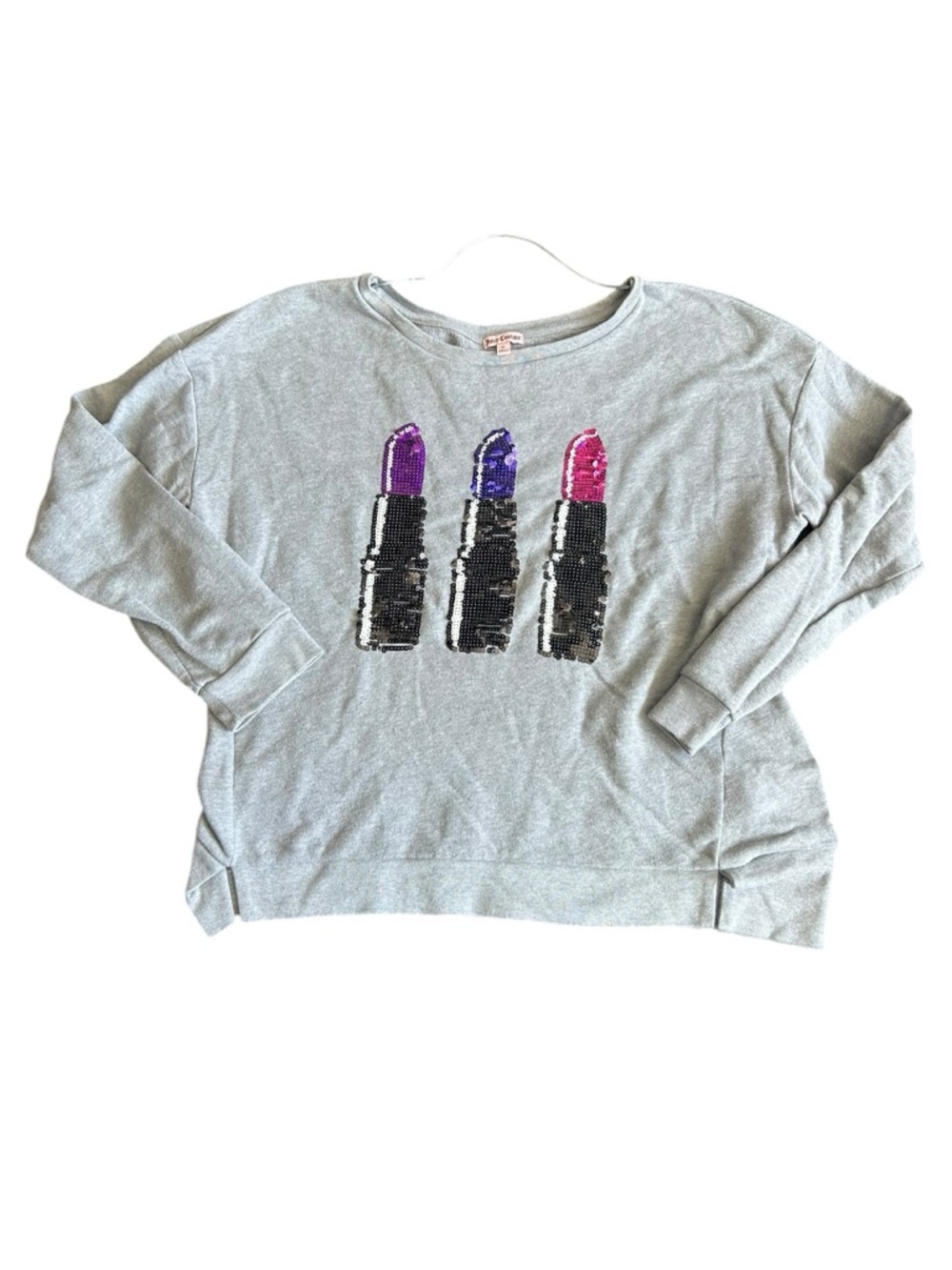 Juicy Couture Grey Pullover Lipstick‎ Size XL